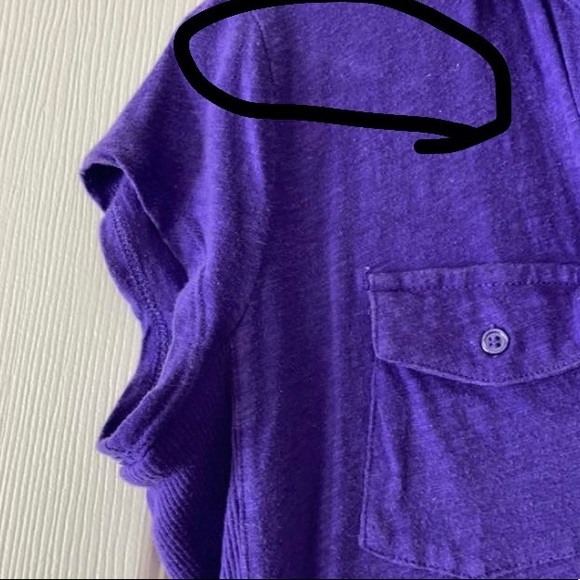 New York and company XS deep purple button up button front collared shirt blouse - Picture 8 of 17